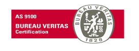 A red and white logo for the bureau of veritas.